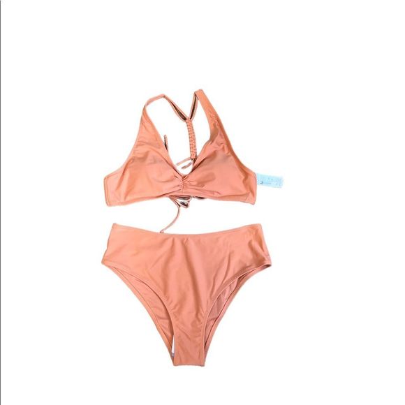 Cupshe Swim Cupshe Braided Coral Peach Two Piece Bikini Set Size